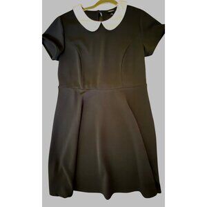 Torrid Black White Collar Dress Size 1 14/16 1X Whimsy Goth Wednesday School Y2k